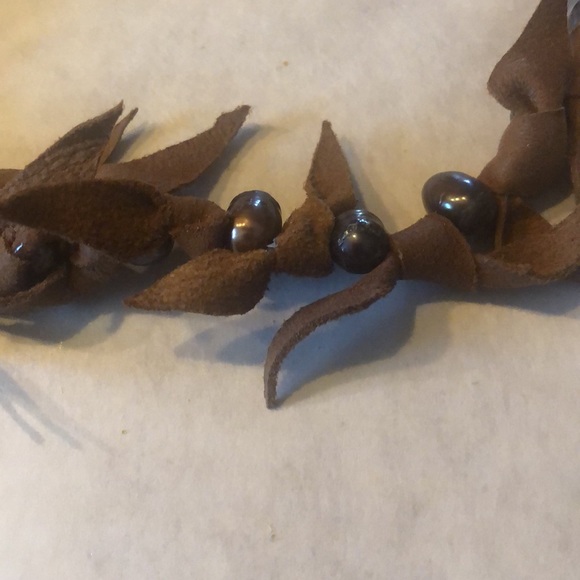 Bohemian Wire Beads Leather Ties Necklace - Picture 4 of 4